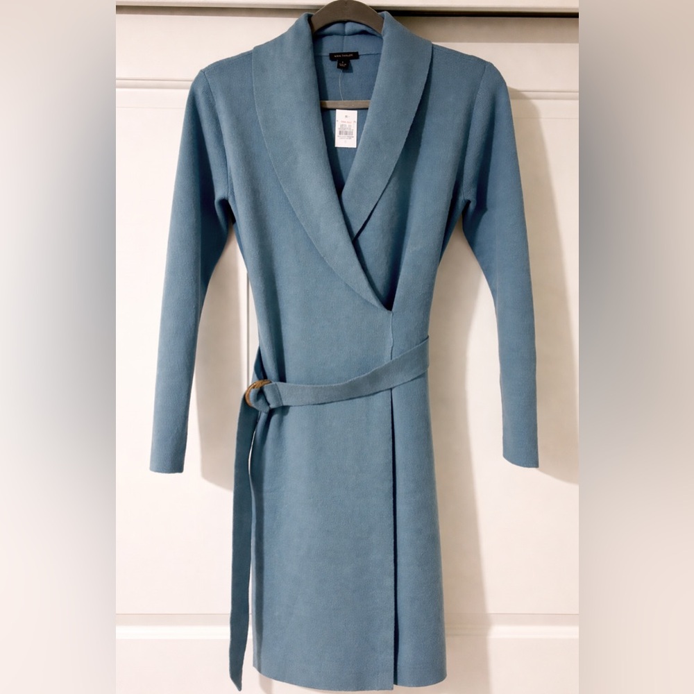 Ann Taylor Factory Blue Long Sleeve Dress